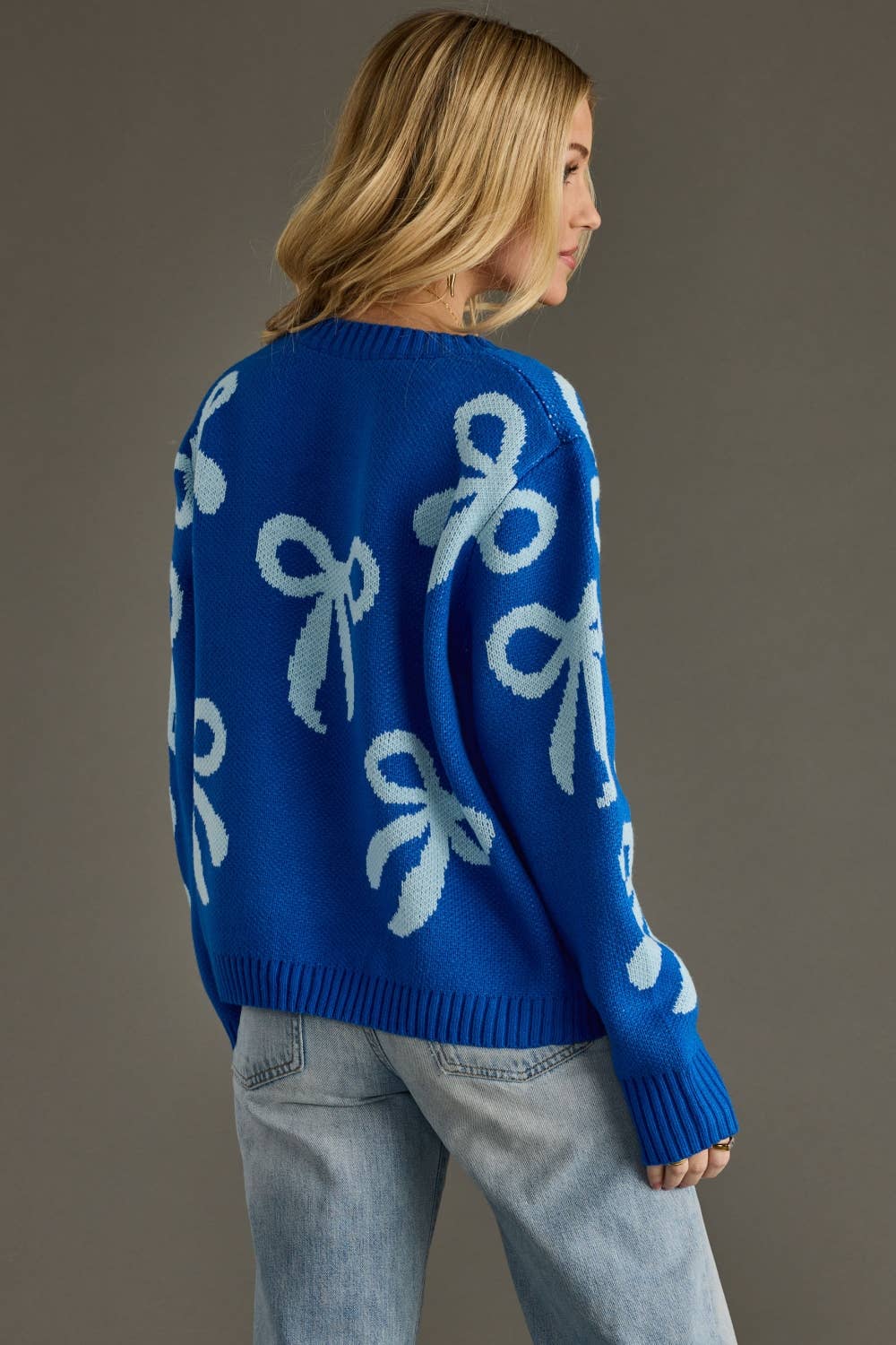 Addilyn Blue Bow Sweater