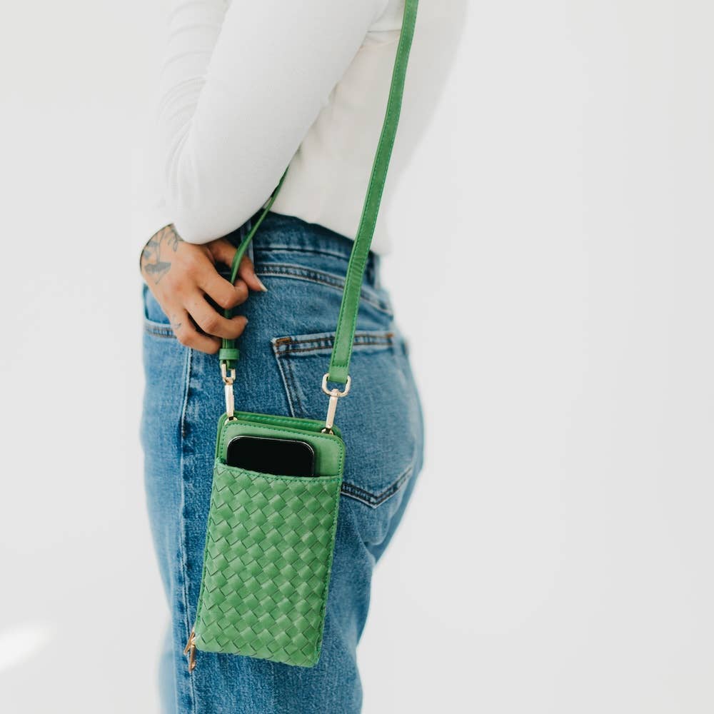 Woven Double Duty Phone Bag : Woven Brown