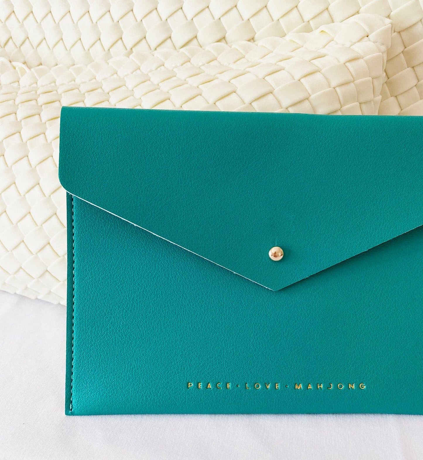 Mahjong Card Clutch: Hunter Green - Large Size