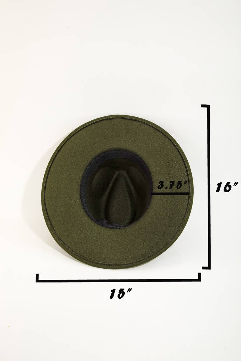 Flat Brim Fedora Fashion Hat: Burgundy