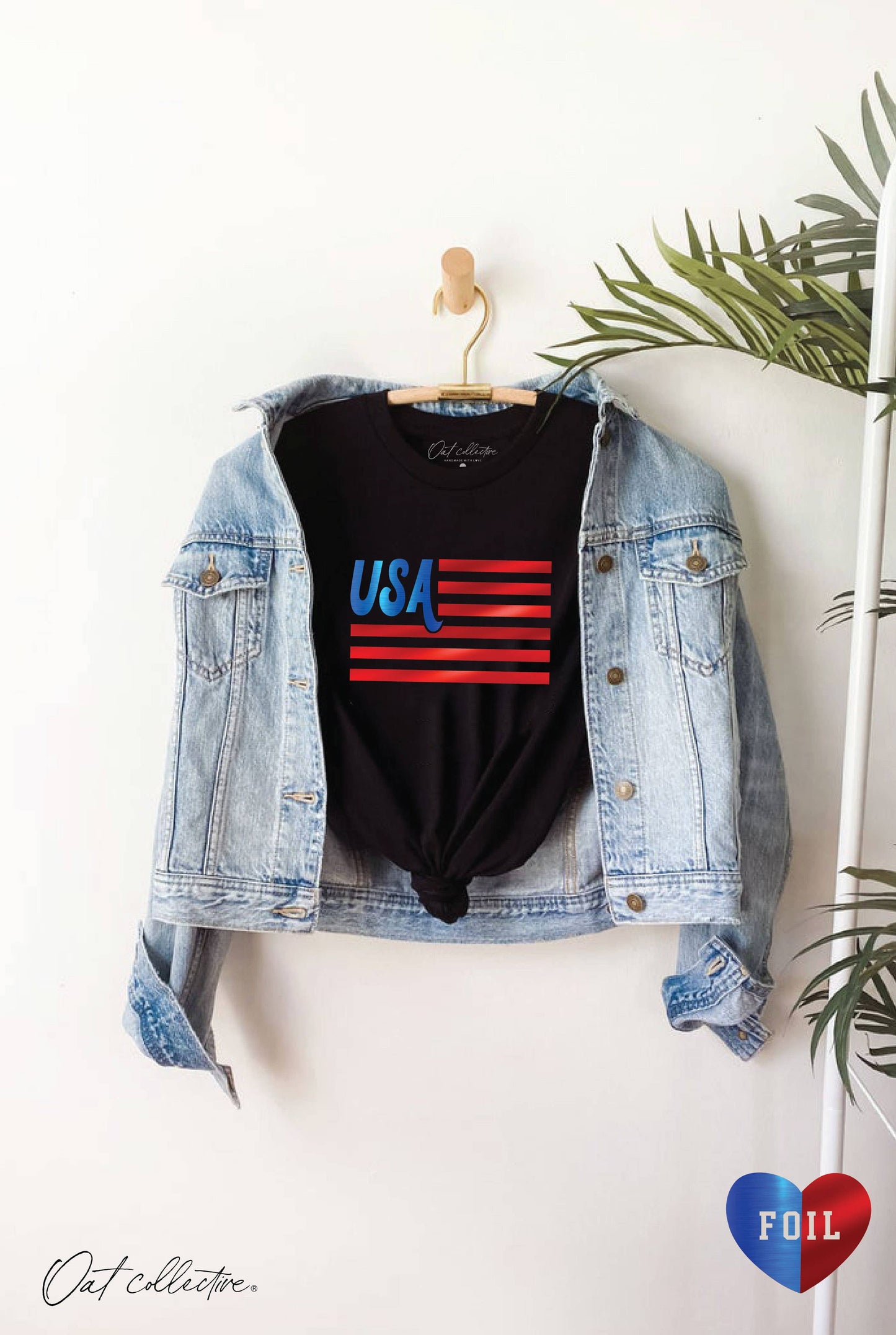 USA FOIL Graphic T-shirt: Blue
