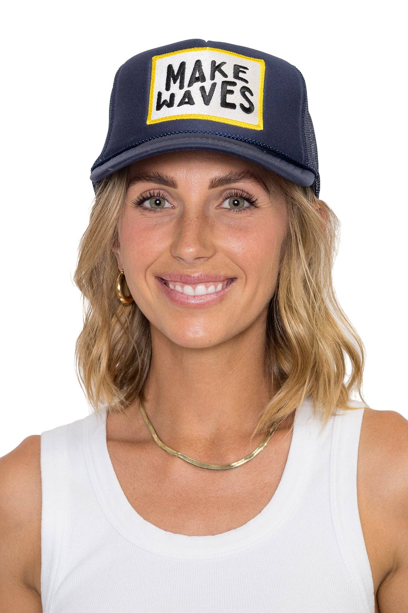 Make Waves Trucker Hat in Navy 5/1: Navy