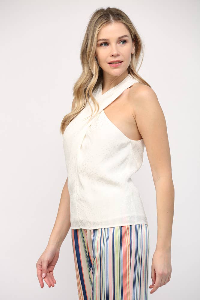 KENDALL TWISTED HALTER TOP