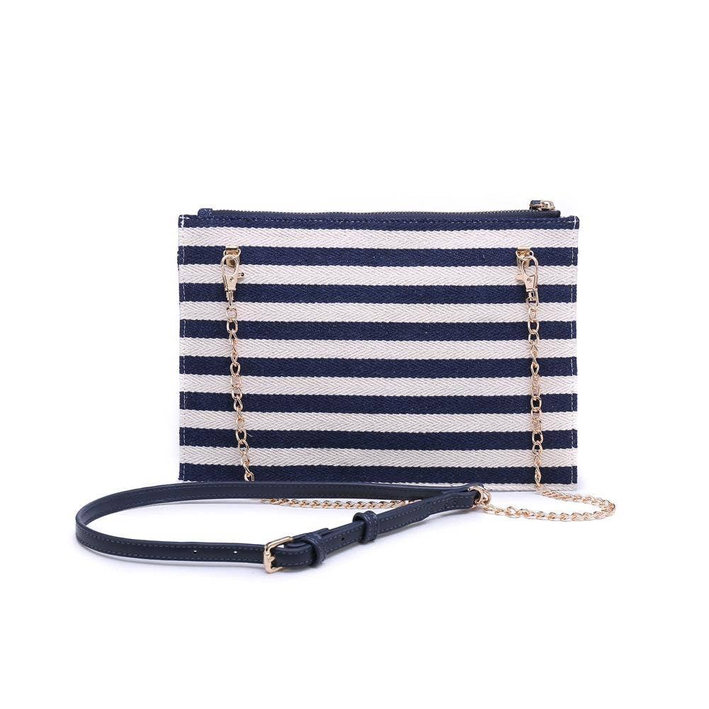 Barcelona Striped Fabric Crossbody: Black