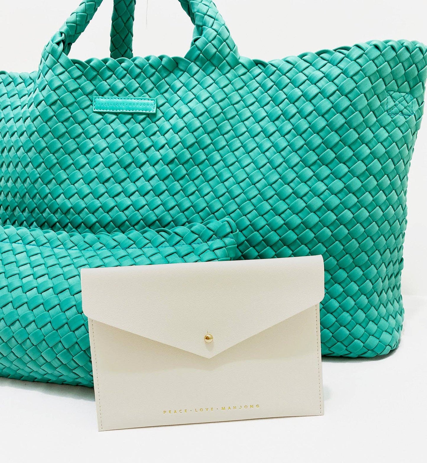 Mahjong Card Clutch: Teal - Large Size