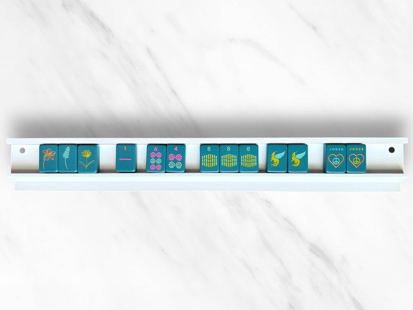 Mahjong Racks & Pushers (Set of 4): Aqua