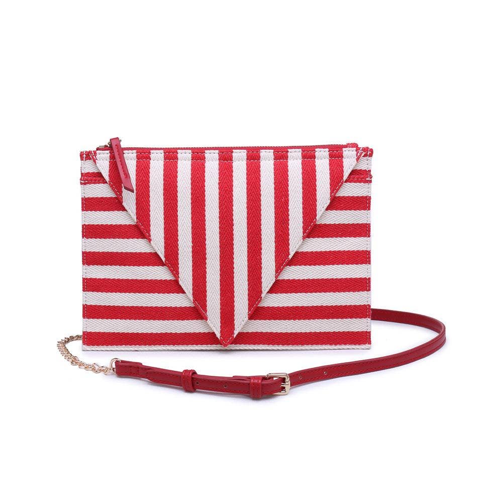 Barcelona Striped Fabric Crossbody: Black