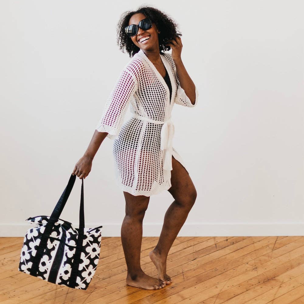 Coastal Views Crochet Tie Kimono: White