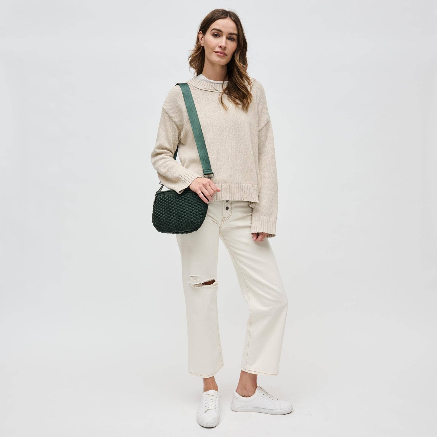 Ethereal - Woven Neoprene Crossbody Bag: Black