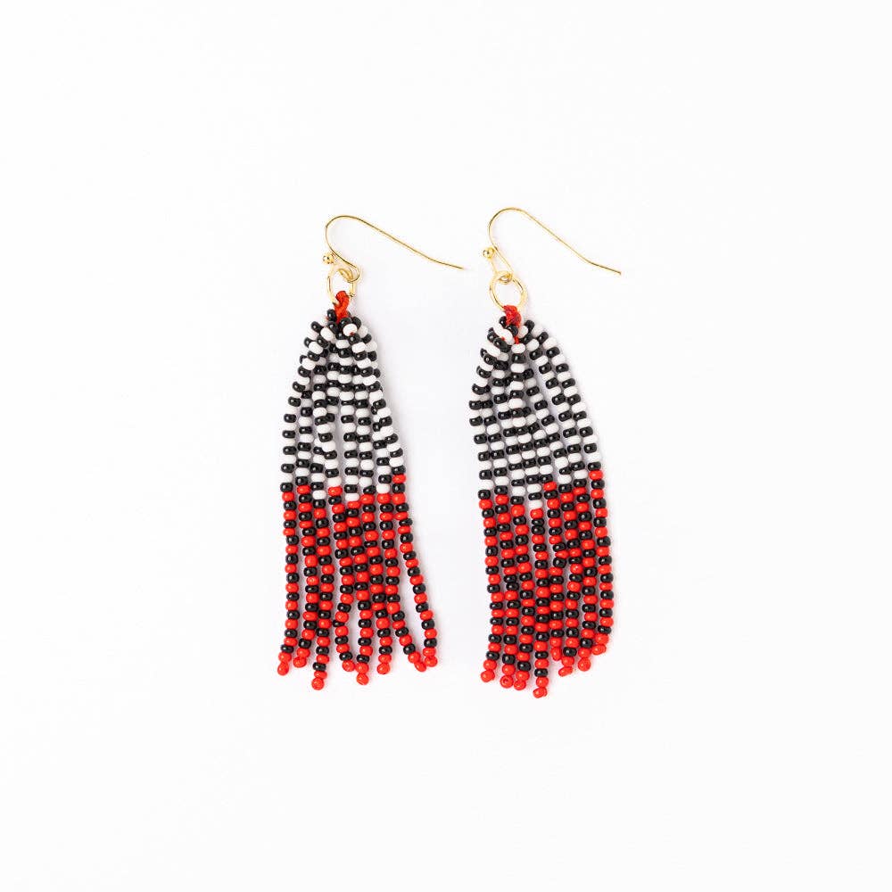 Game Day Tassel Seed Bead Earrings