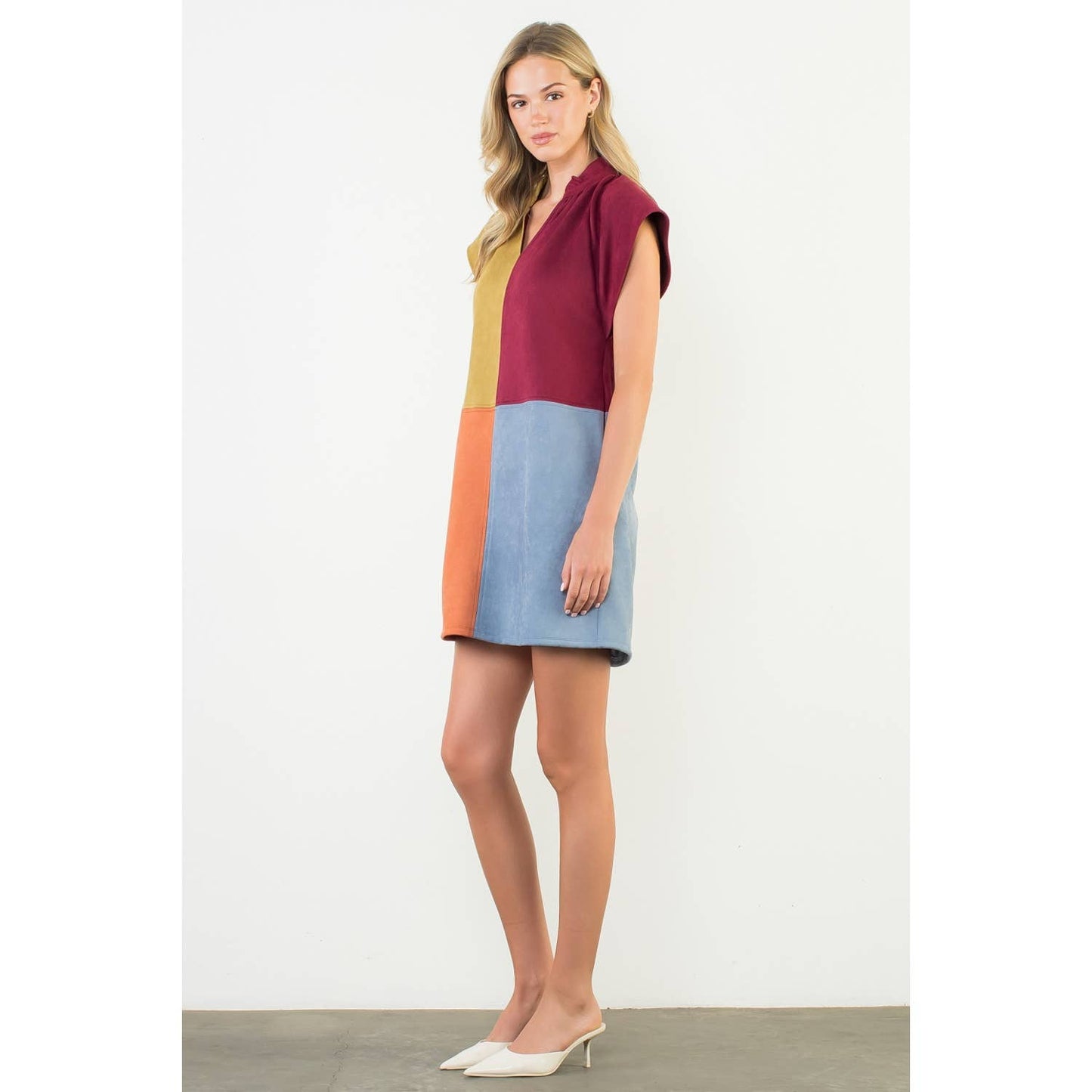 Tara Short Sleeve Color block Dress