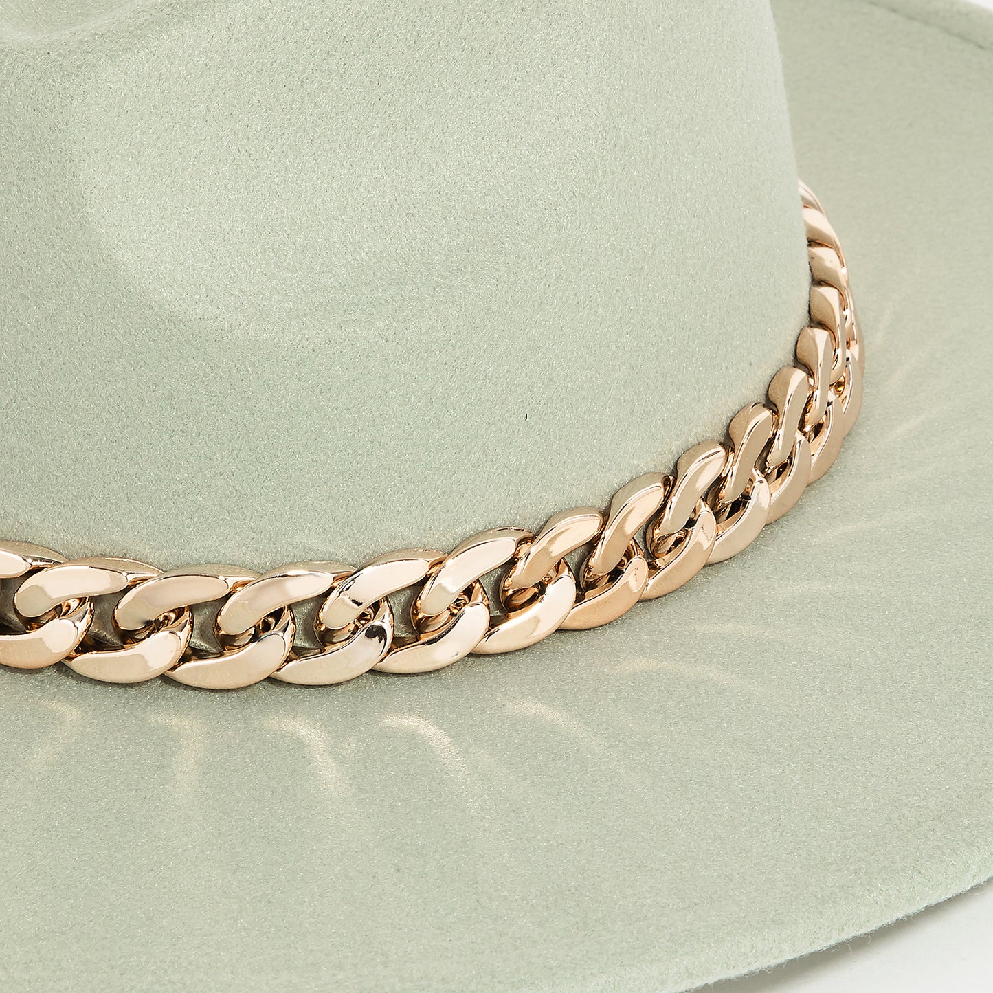 Chain Link Strap Western Hat: Brown