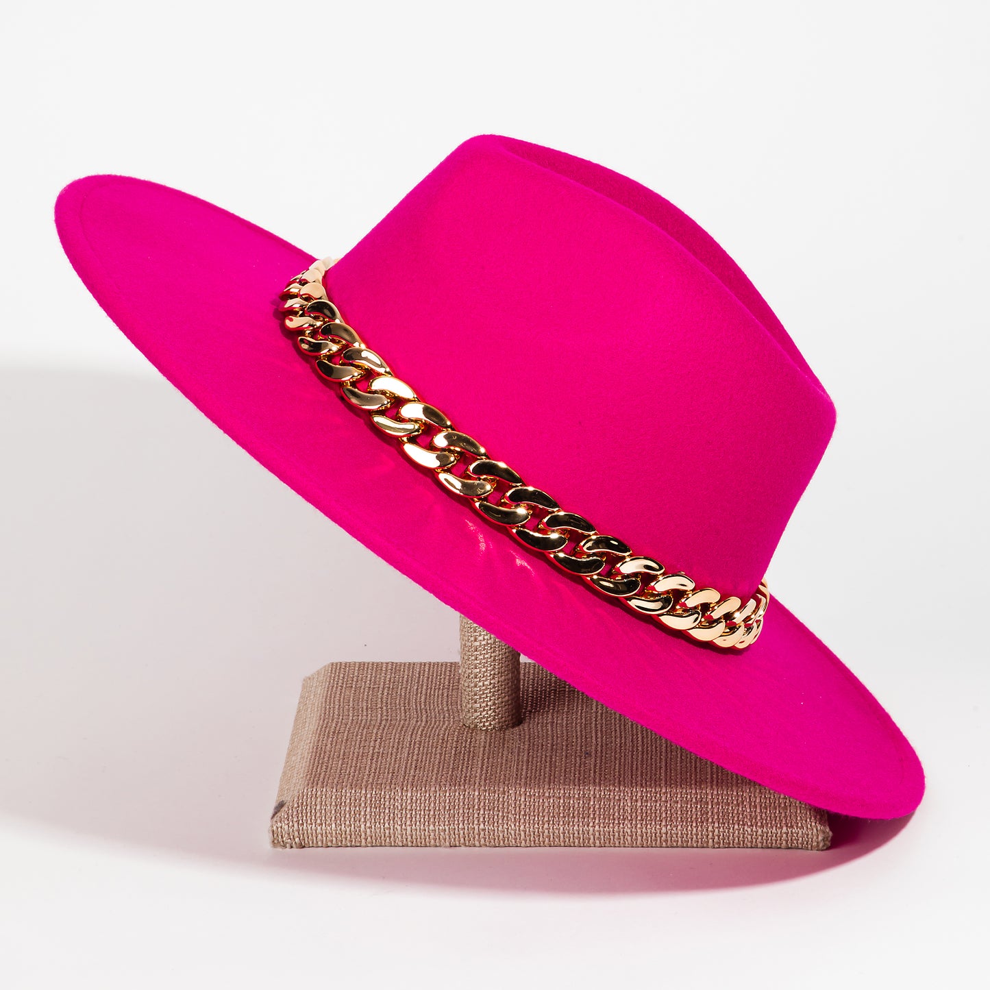 Chain Link Strap Western Hat: Brown