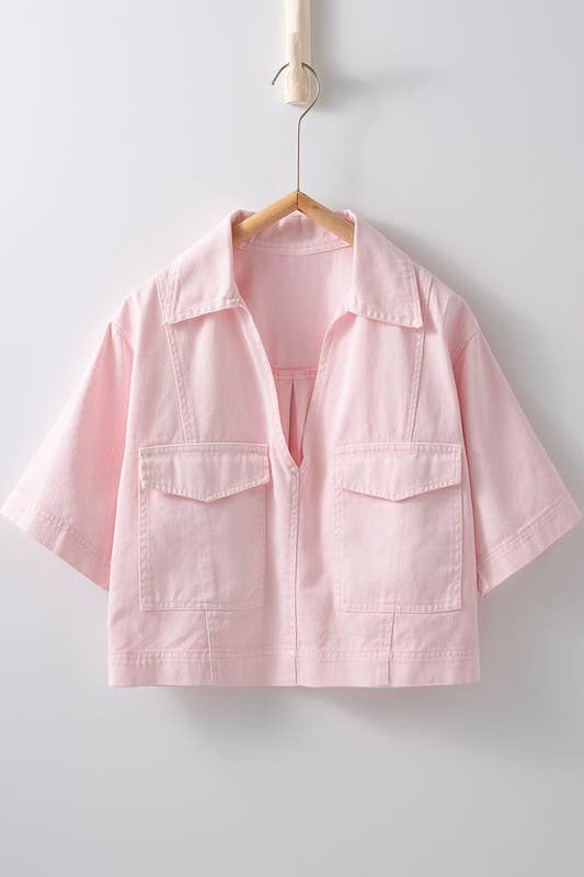Collared Camp Shirt: BLACK