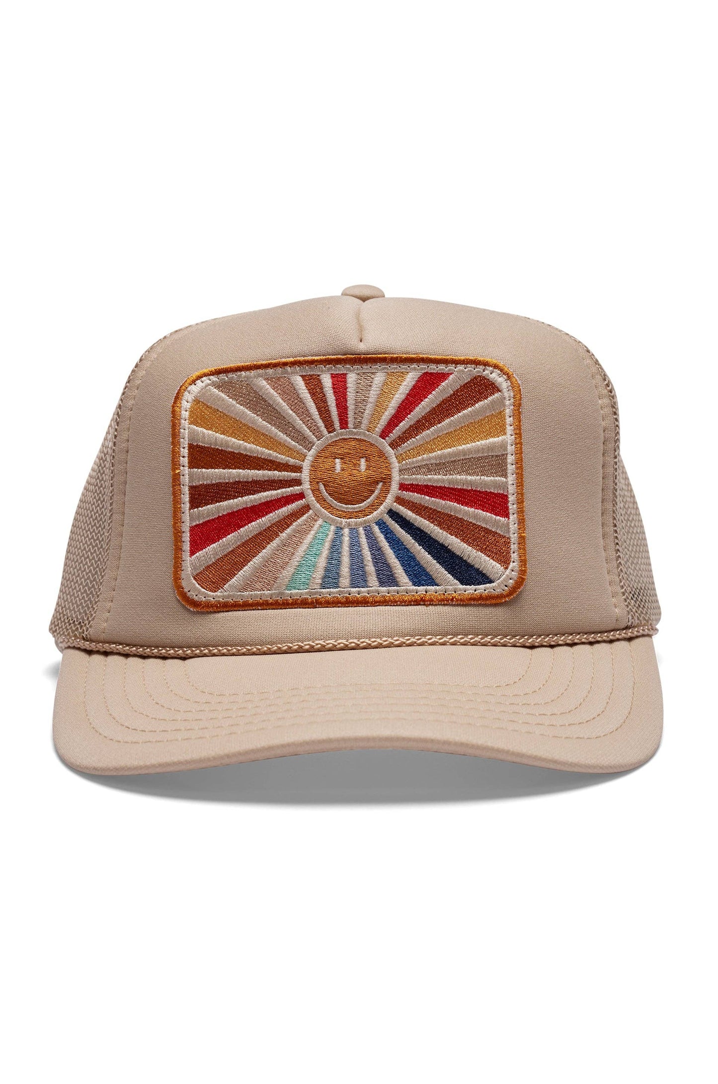 Rays Of Happy Trucker Hat- Tan