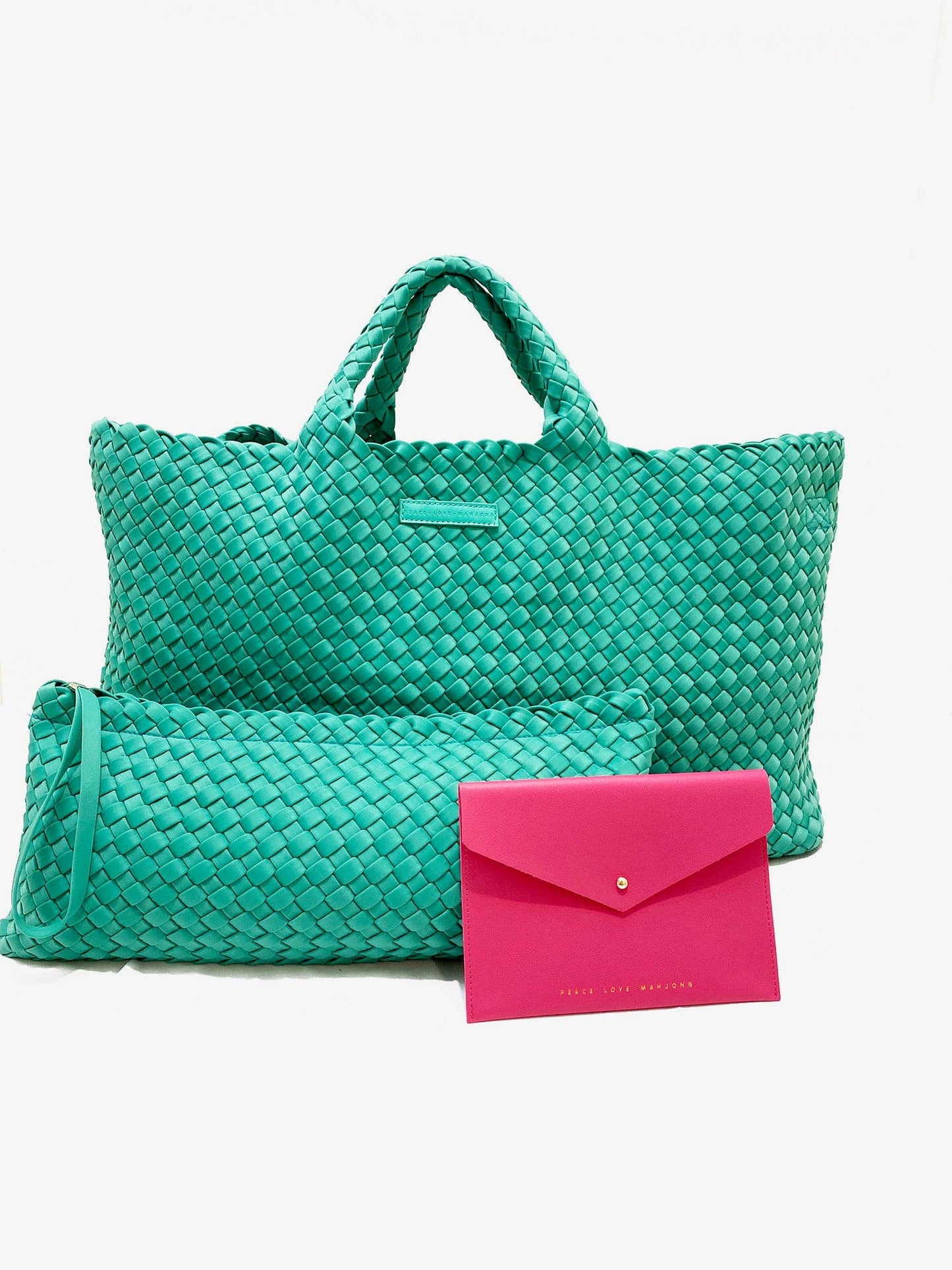 Mahjong Card Clutch: Teal - Large Size