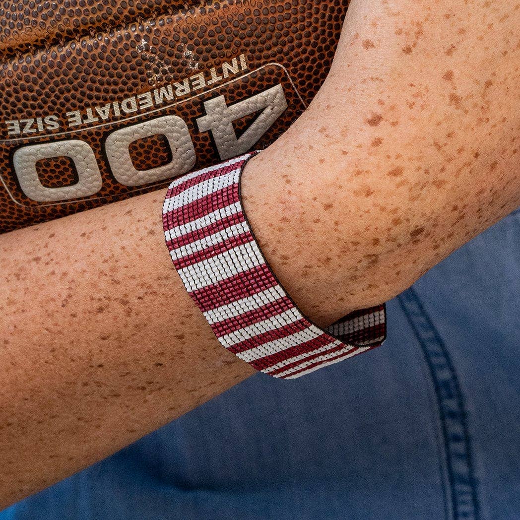 Kenzie Game Day Vertical Stripes Beaded Stretch Bracelet