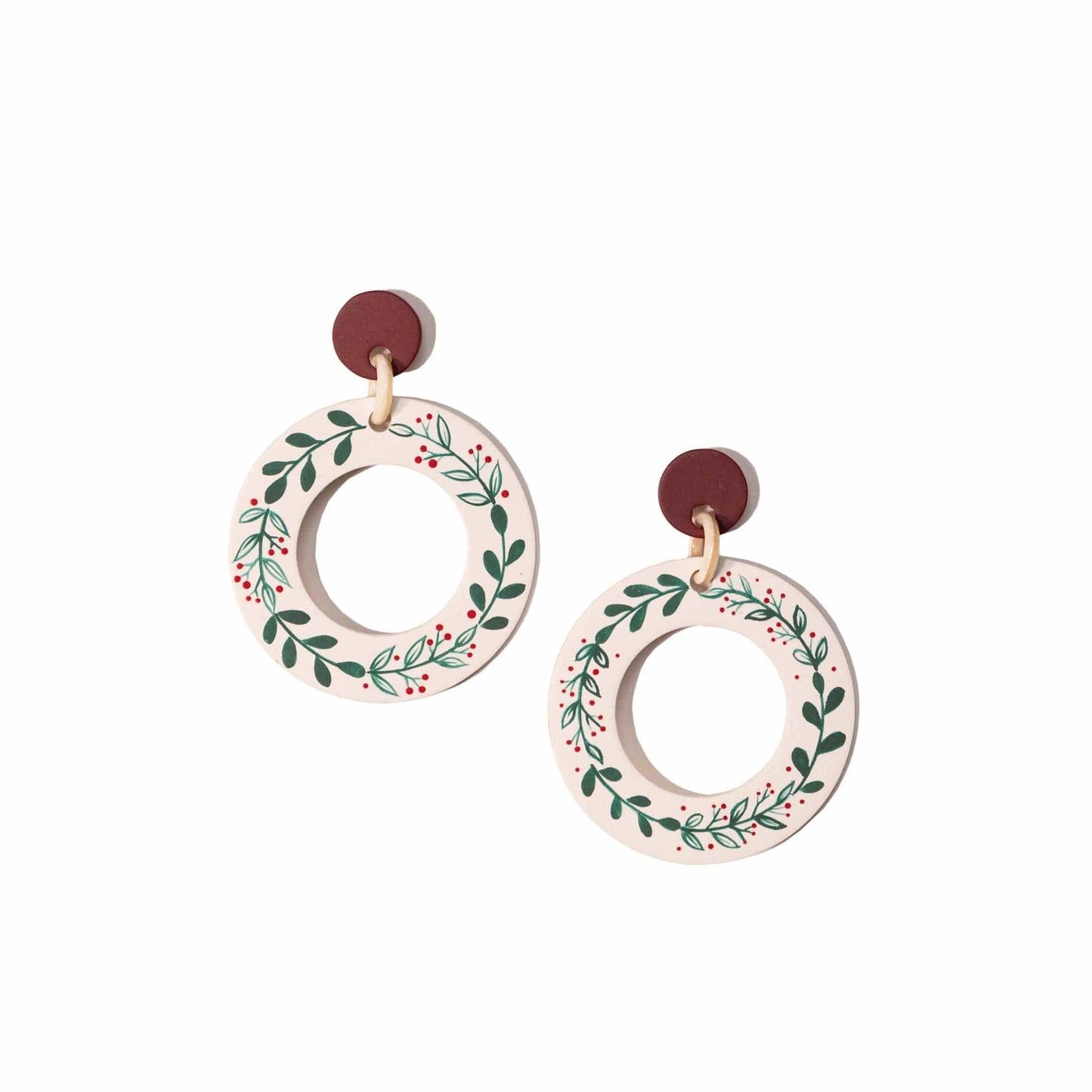 Holiday Wreath Dangle Earrings