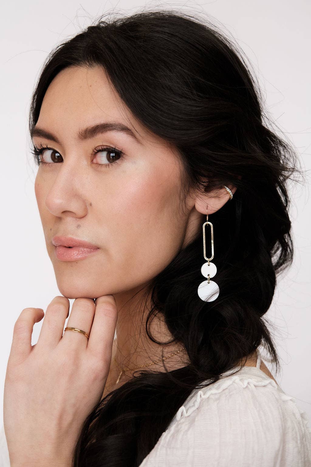 White Stevies Earrings