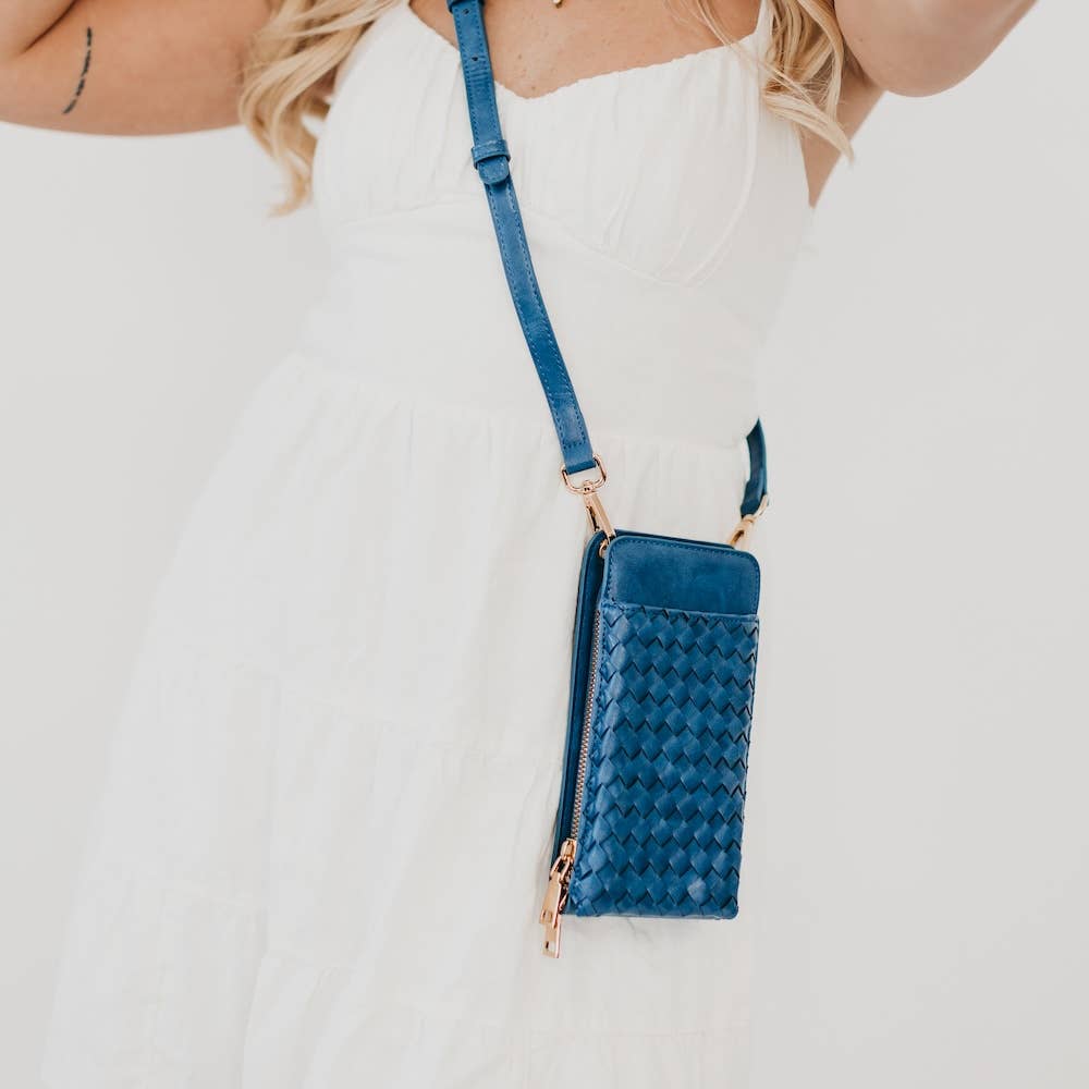 Woven Double Duty Phone Bag : Woven Brown
