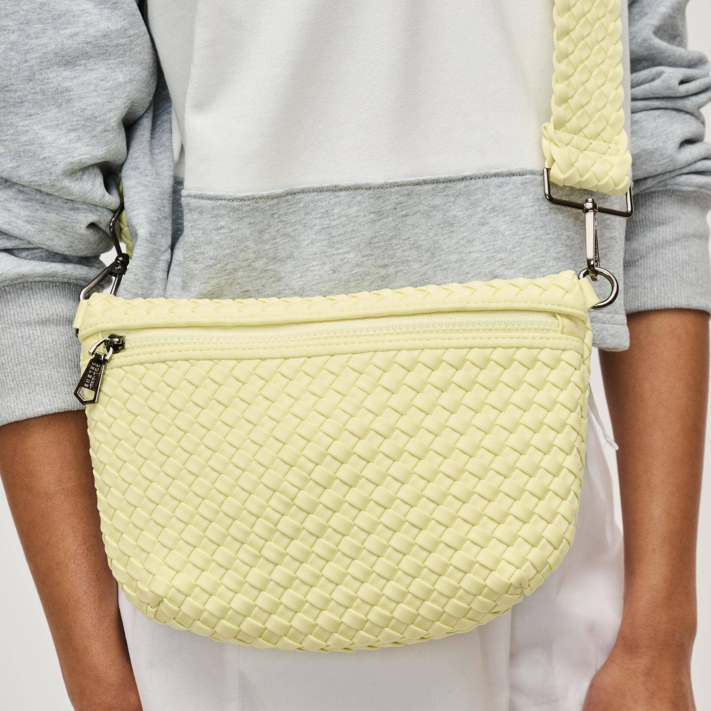 Ethereal - Woven Neoprene Crossbody Bag: Black