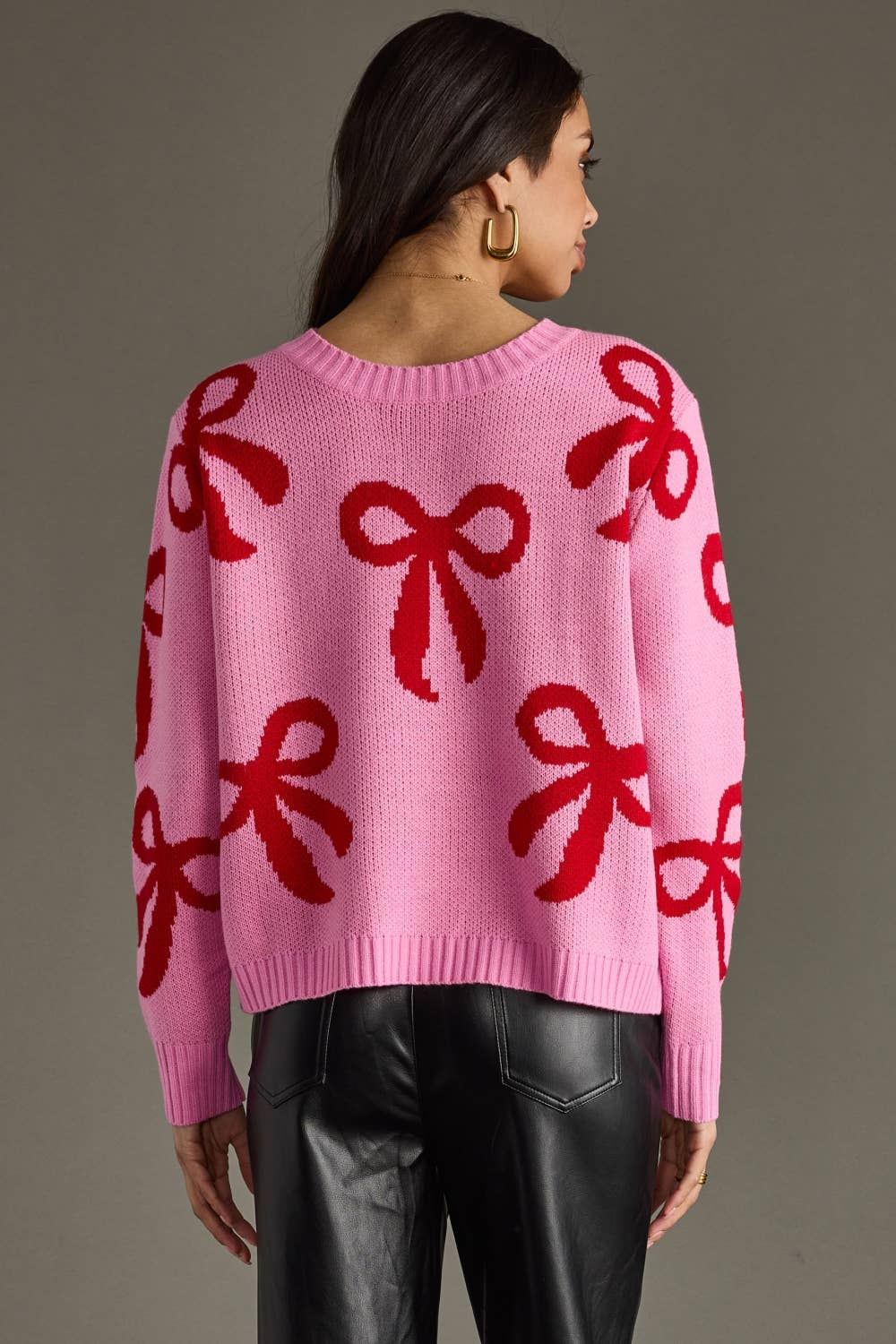 Finley Pink & Red Bow Sweater