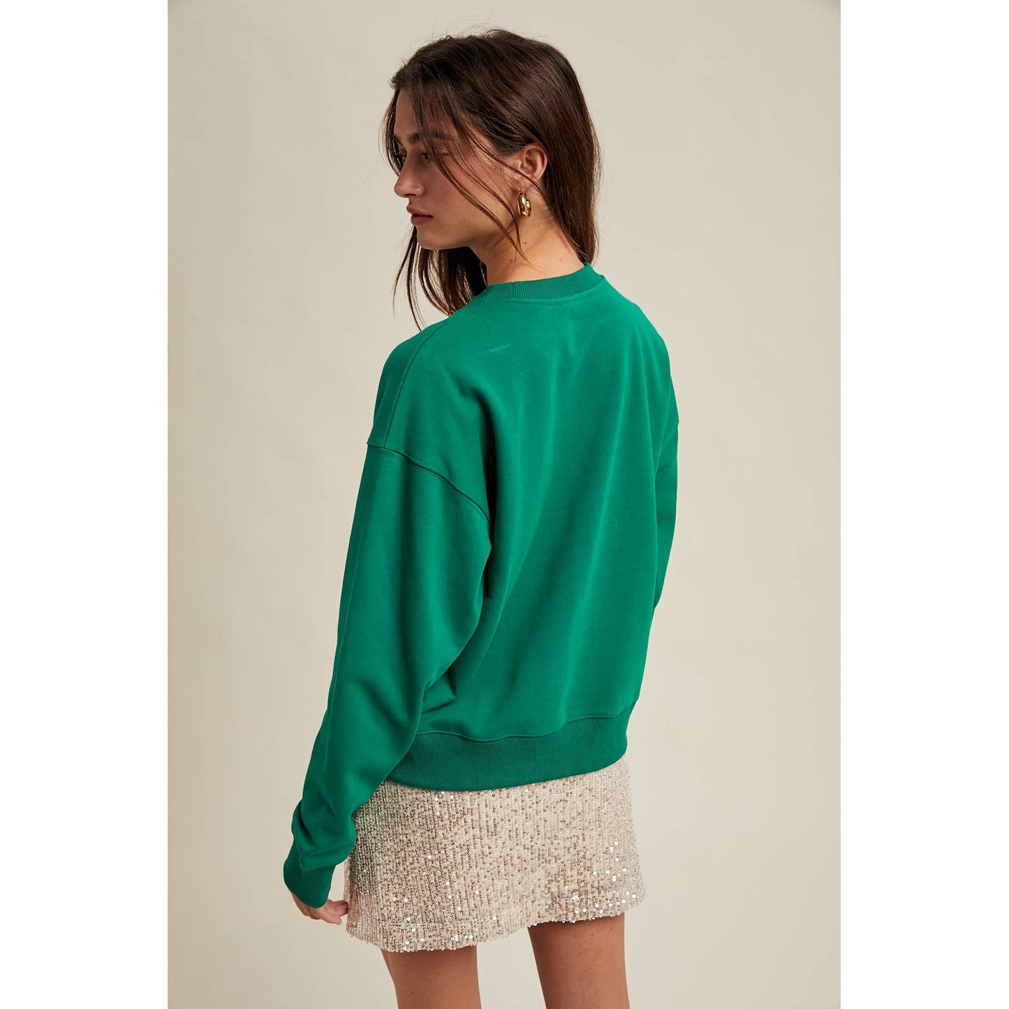 'MERRY' SEQUIN SWEATSHIRT / WL25-11086: RED/GOLD / M