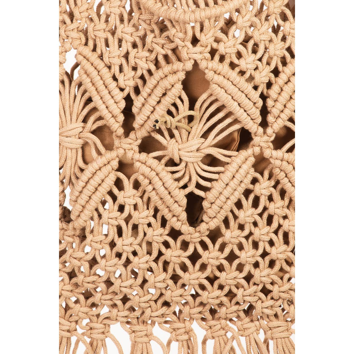 Intricate Woven Pattern Tote Bag: Khaki