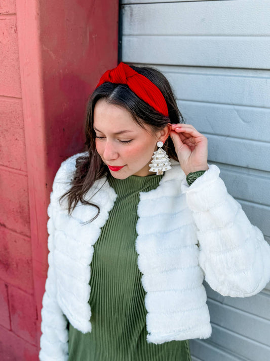 Ruby Red Ribcord Structured Headband