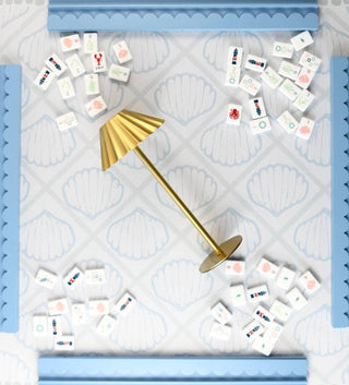 Gold Scallop Mahjong Table Lamp