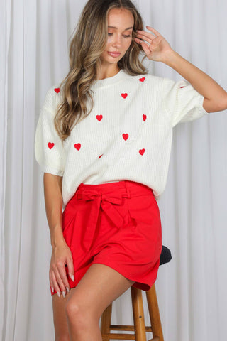Windsor Heart Sweater: Red