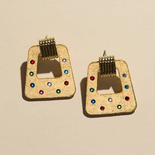 Vintage Gold Jeweled Avery Earrings