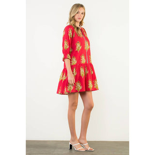 Ayla Floral Detailed V-Neck Dress