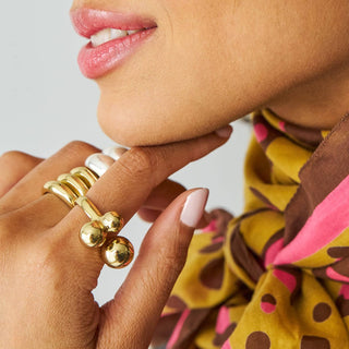 Helen 3 Tiered Adjustable Ring Brass