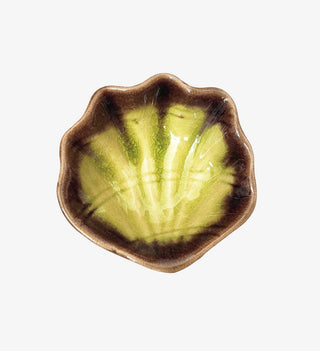 Mini Scallop Dish-Ceramic Trinket Ring Dish-Jewelry Tray: Green