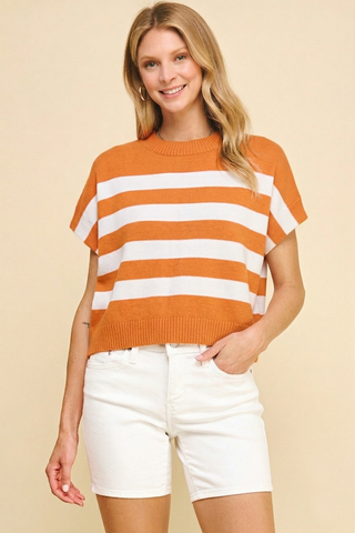 STRIPE SWEATER VEST - 4739WA: GREEN/MINT / S