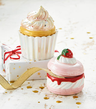 Cupcake Trinket Dish Multi Earthenware Everyday, Christmas