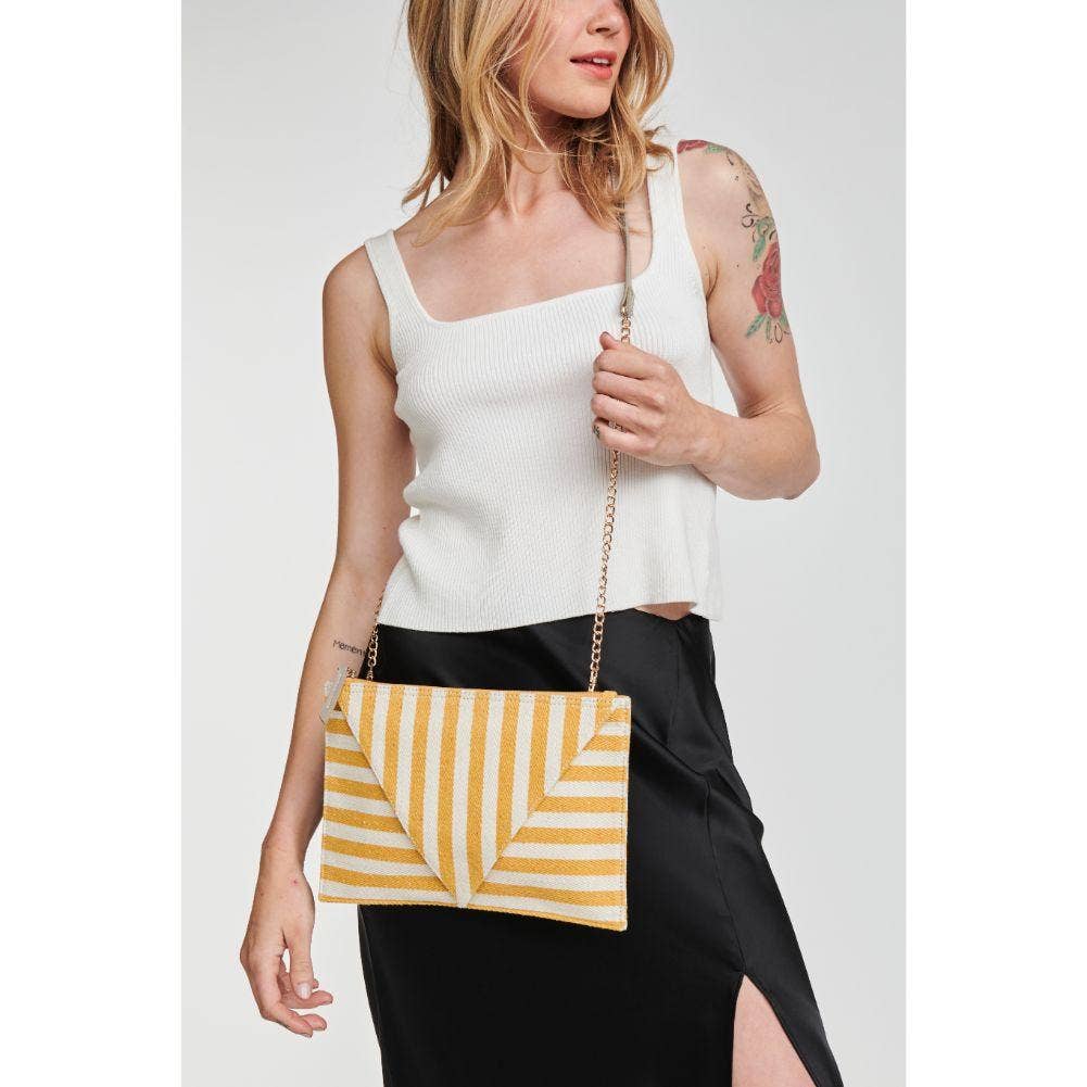 Barcelona Striped Fabric Crossbody: Black