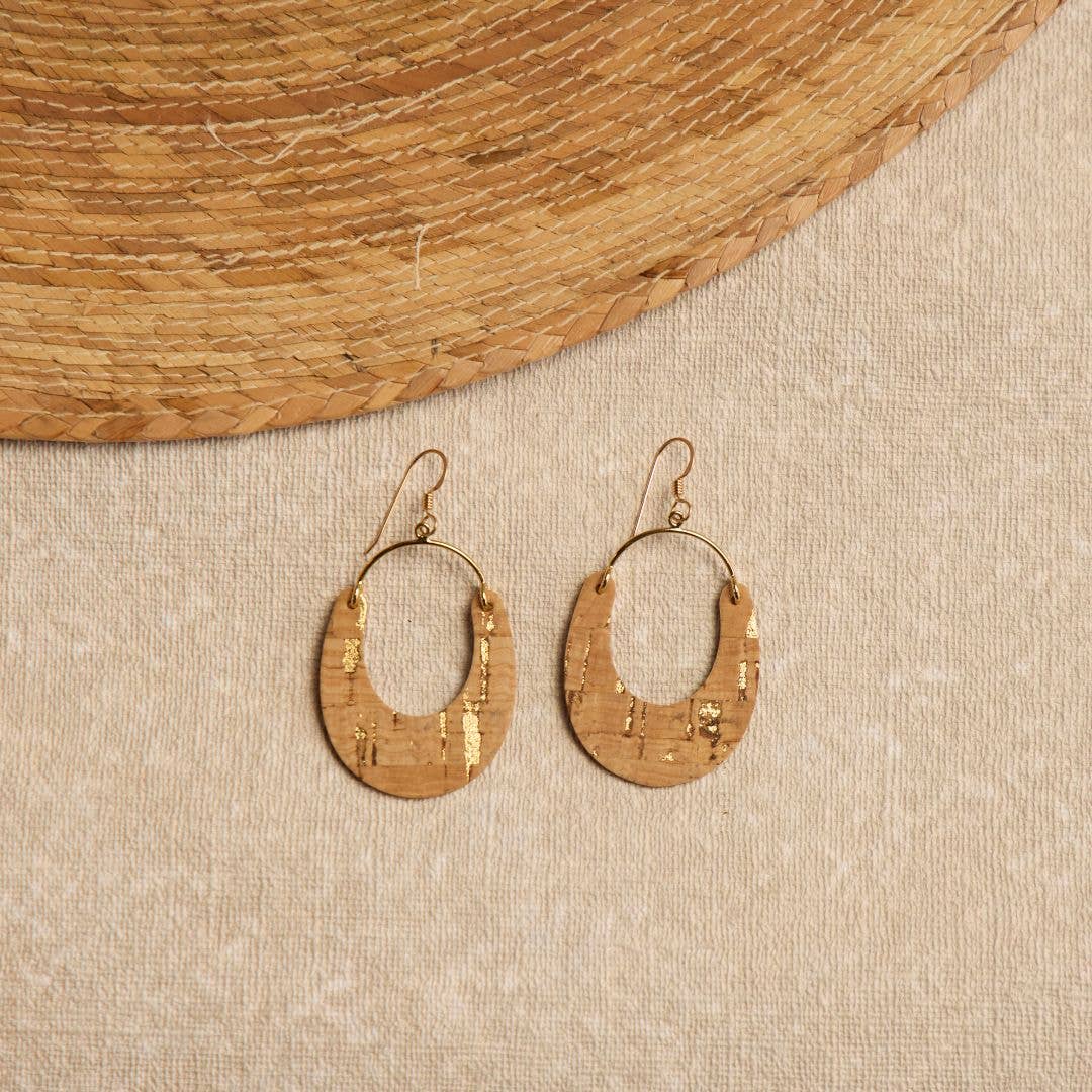 Gold Cork Nadia Earrings