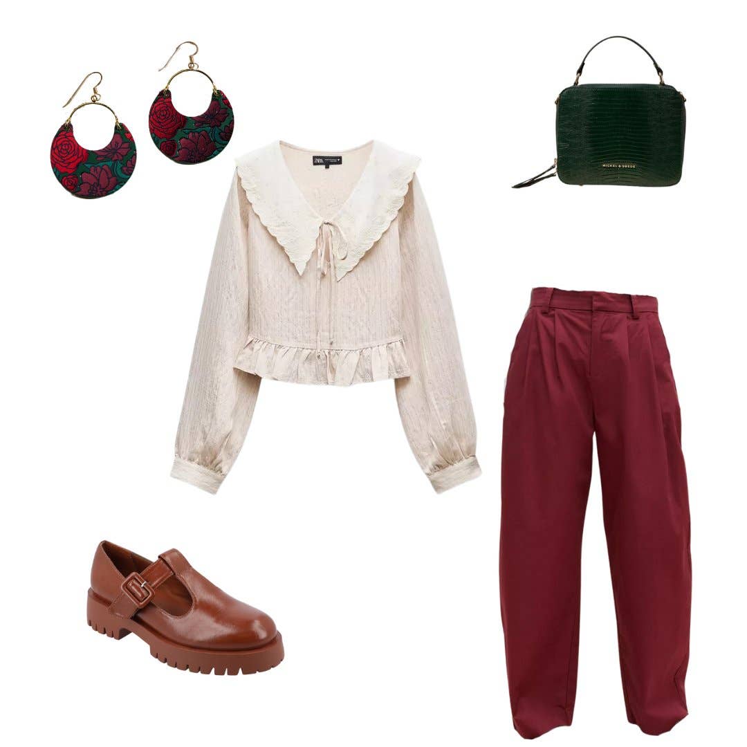 Red Midnight Floral Ninas: Gold