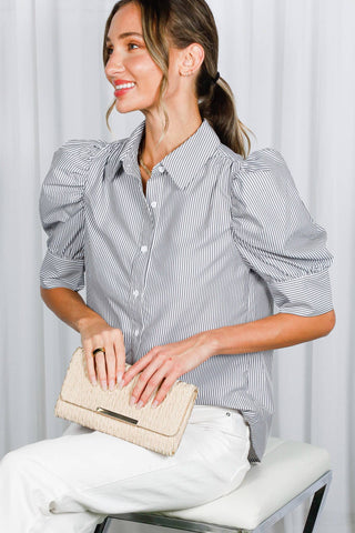 Valentina Striped Top: Orange