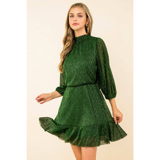 Cecille Metallic Mesh Dress