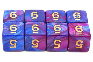 D6 8-Piece Dice Set - Vorpal - Lavender & Blue w/ Gold