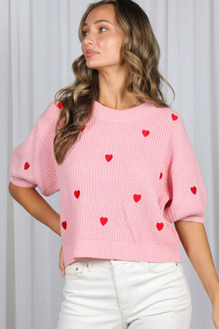 Windsor Heart Sweater: Red