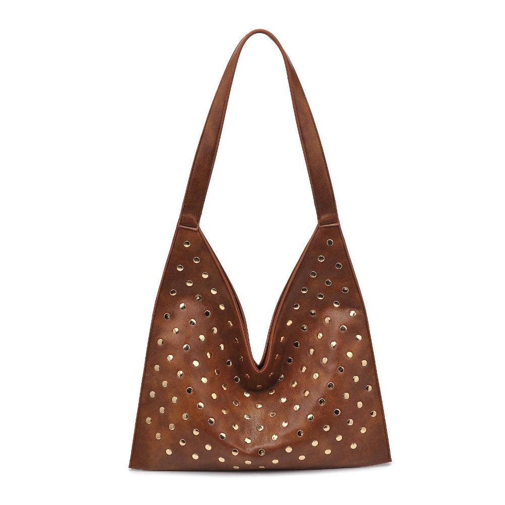 Tori Studded Hobo: Chocolate