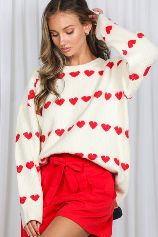 Sweet Hearts Sweater: Pink