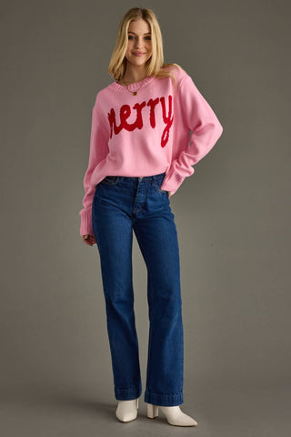 Merry Sweater: Pink/Red