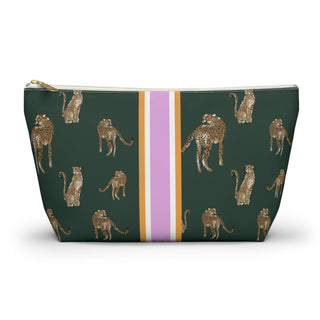 Britt Mills Mahjong Tile Pouch: Preppy Cheetah (Blue)
