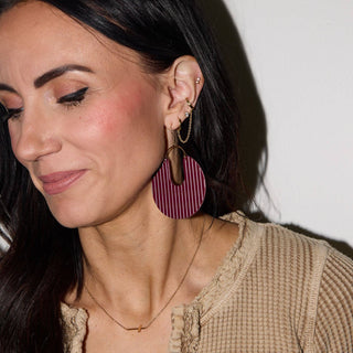Burgundy Leo Earrings