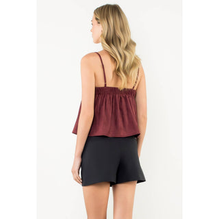 Suede Tank Top: WINE / XS-S-M-L(1-2-2-1)